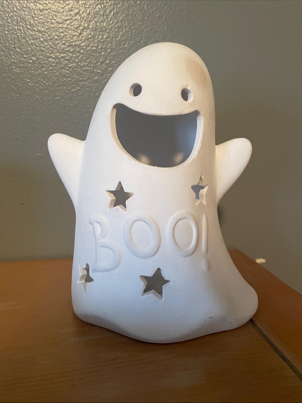 Target White Ceramic Ghost Figurine with 'Boo' Cutouts